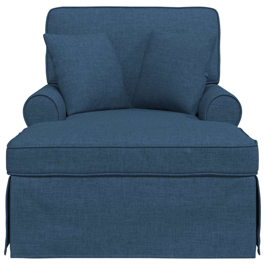 Chaise Lounge Met Rok Met Kussen 91 X 157 X 91 Cm Stof Blauw
