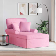 Chaise lounge roze 91x157x91 cm stof