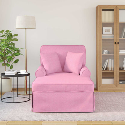 Chaise Lounge Met Rok Met Kussen 91 X 157 X 91 Cm Stof Roze