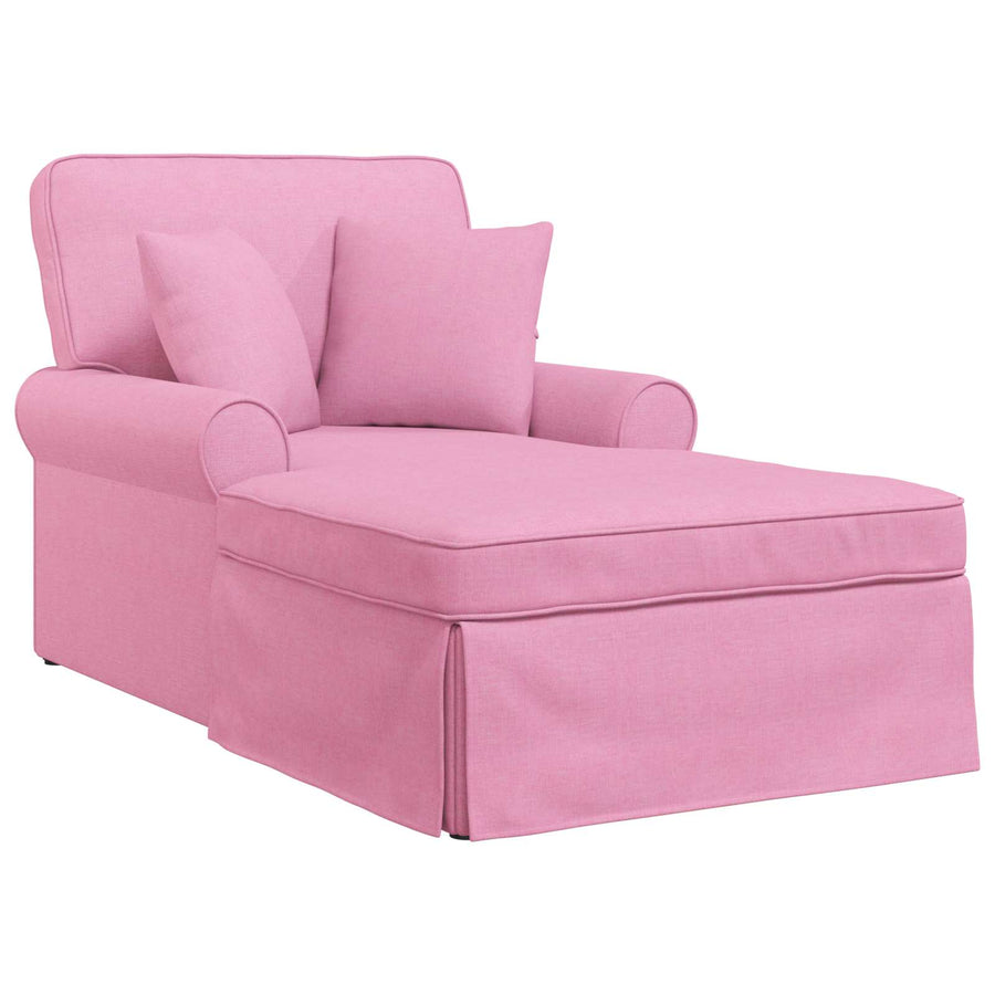 Chaise Lounge Met Rok Met Kussen 91 X 157 X 91 Cm Stof Roze