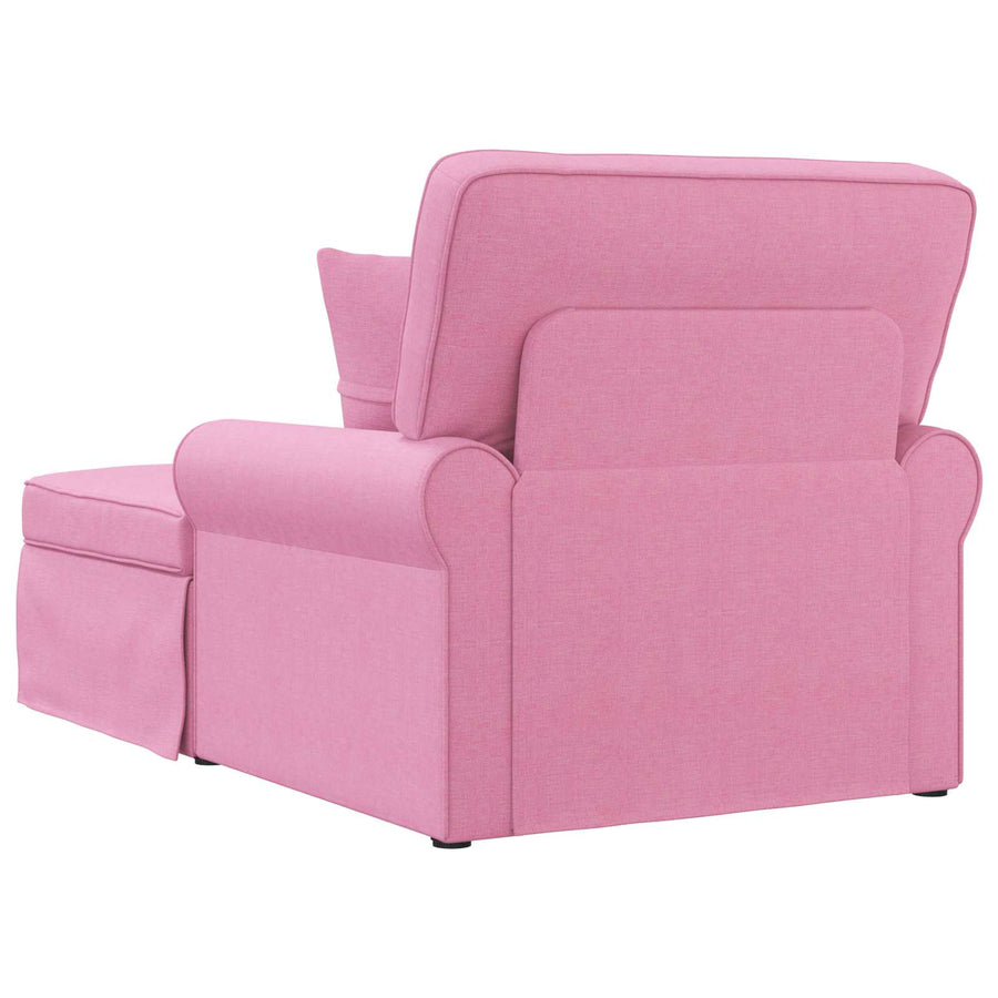 Chaise Lounge Met Rok Met Kussen 91 X 157 X 91 Cm Stof Roze