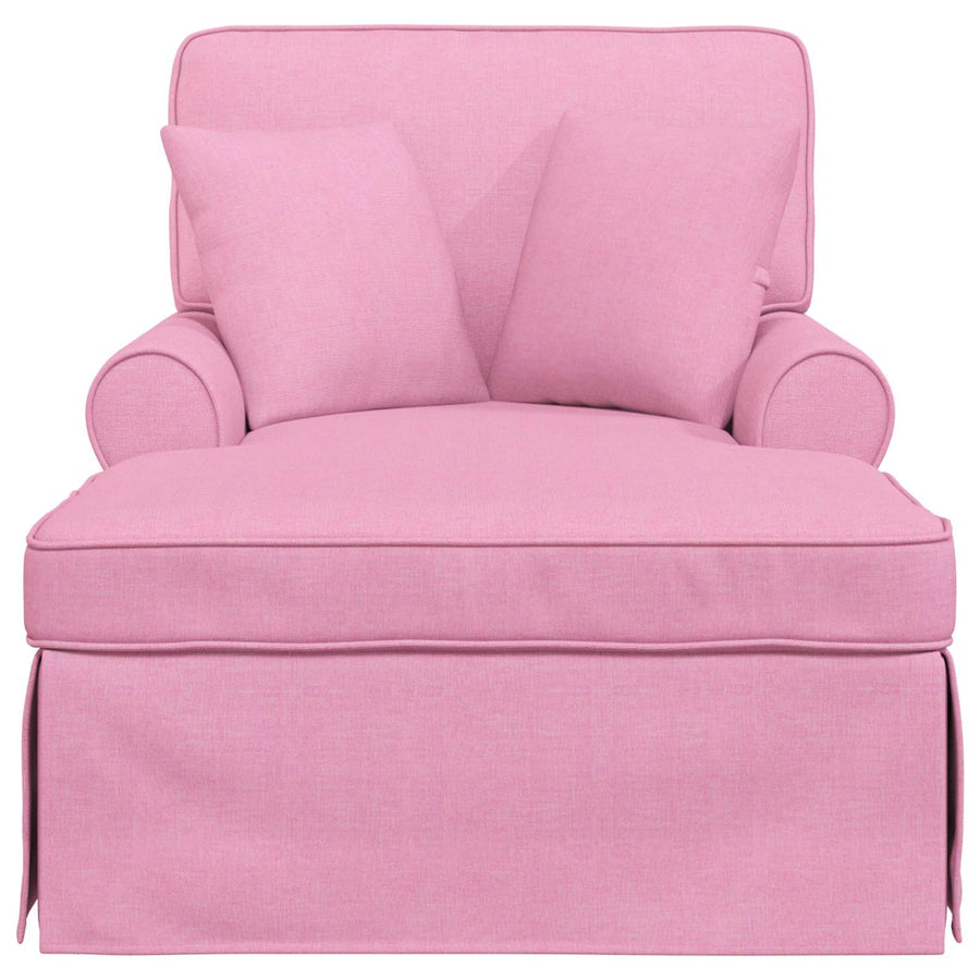 Chaise Lounge Met Rok Met Kussen 91 X 157 X 91 Cm Stof Roze
