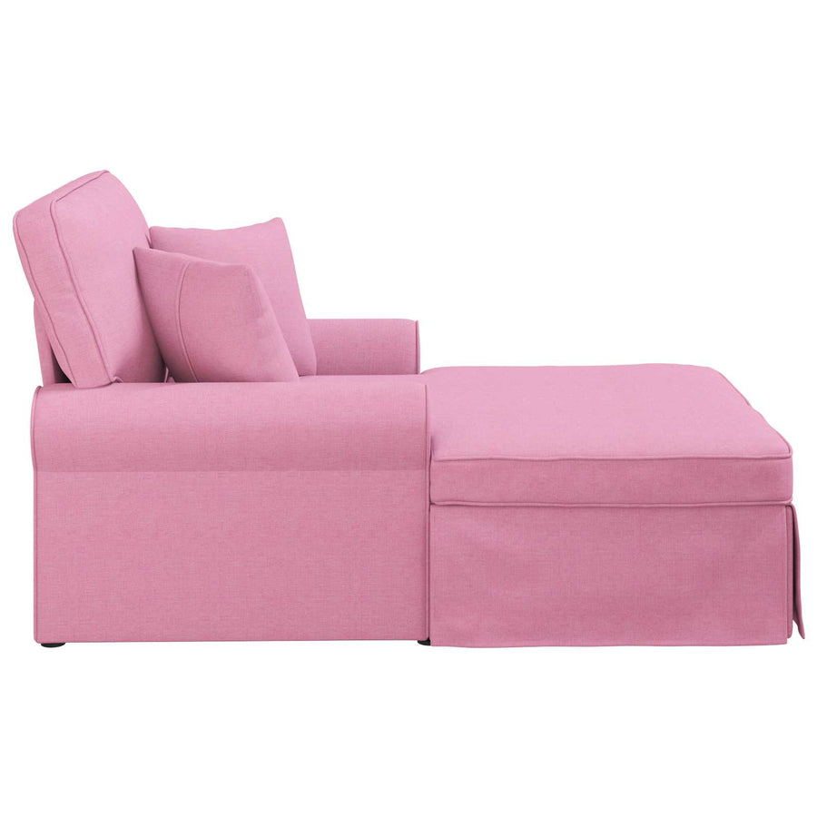 Chaise Lounge Met Rok Met Kussen 91 X 157 X 91 Cm Stof Roze
