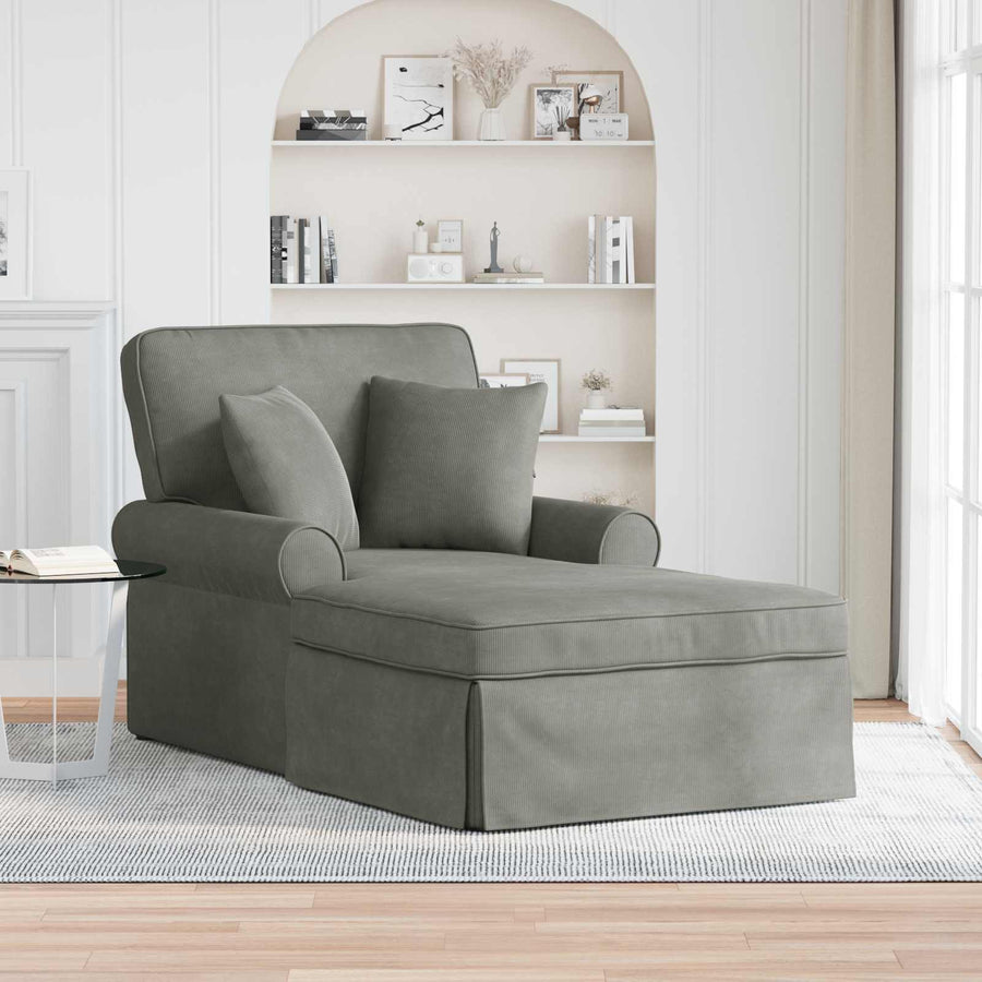 Chaise Lounge Met Rok Met Kussen 91 X 157 X 91 Cm Lichtgrijs