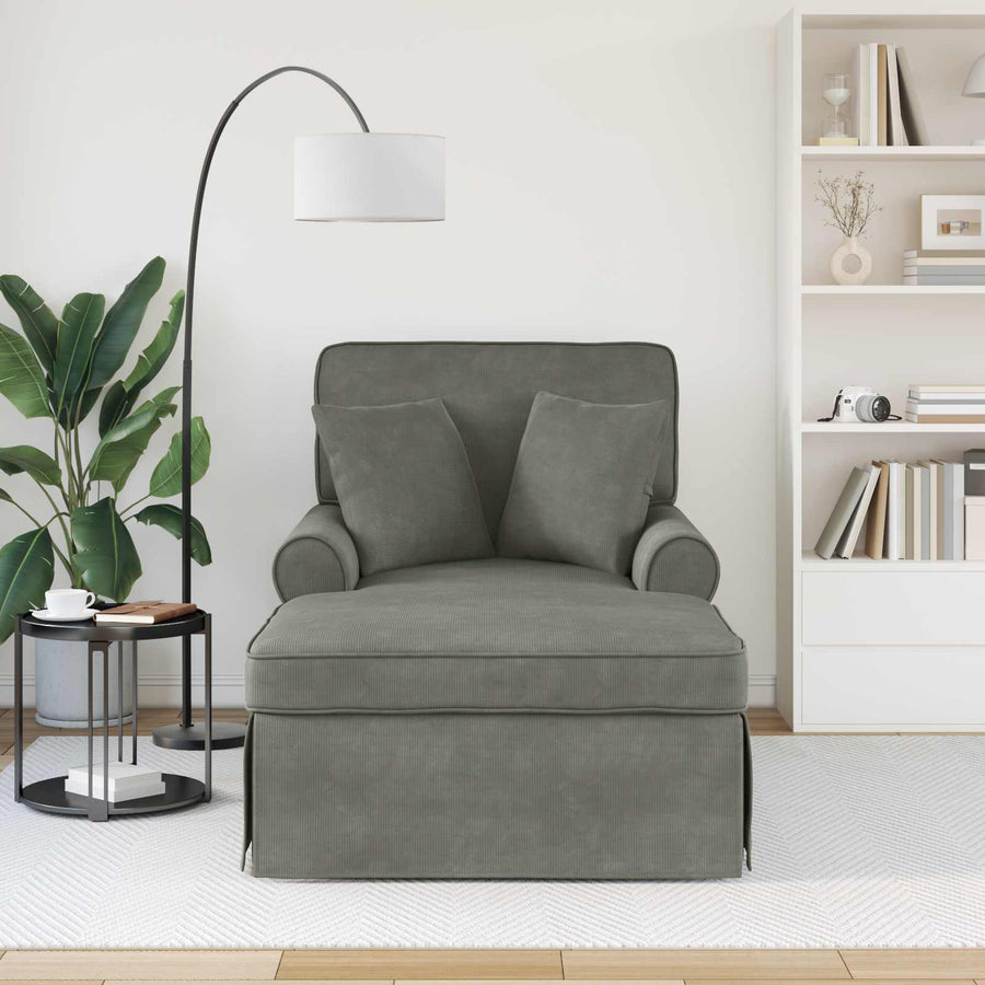 Chaise Lounge Met Rok Met Kussen 91 X 157 X 91 Cm Lichtgrijs
