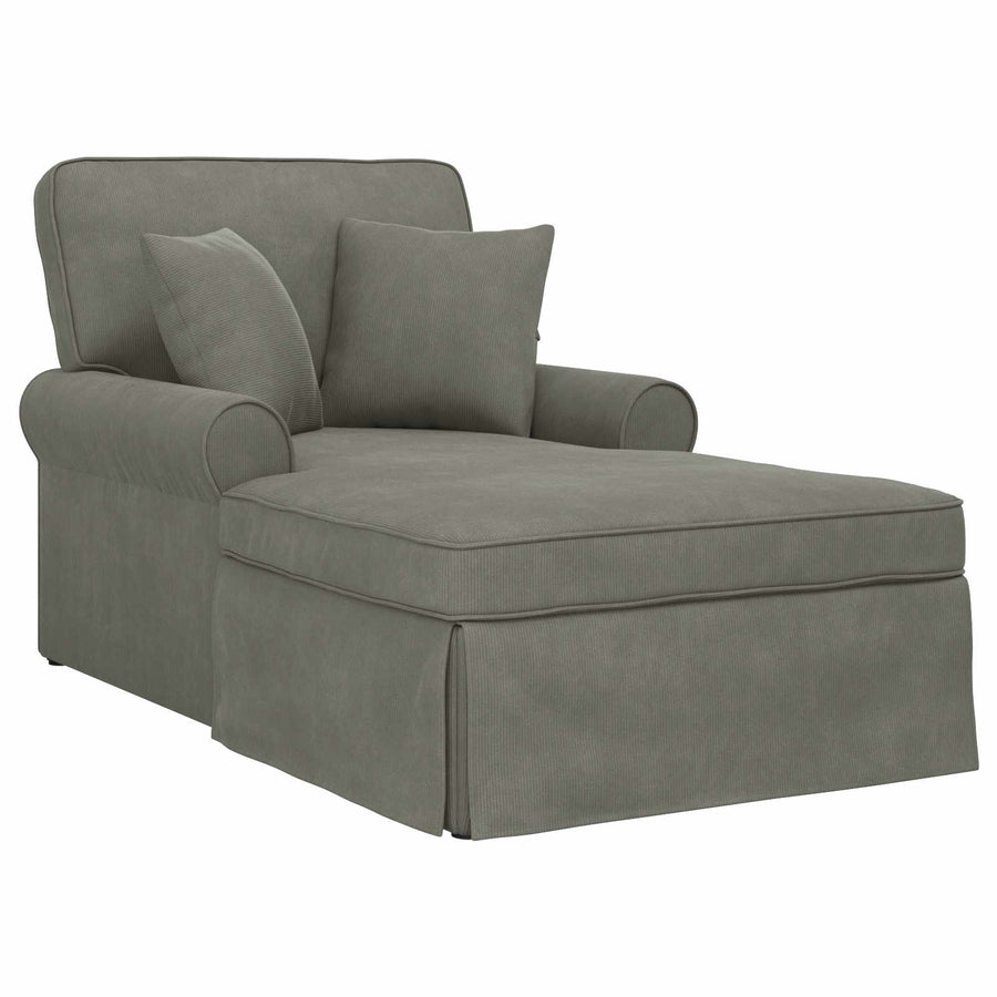 Chaise Lounge Met Rok Met Kussen 91 X 157 X 91 Cm Lichtgrijs