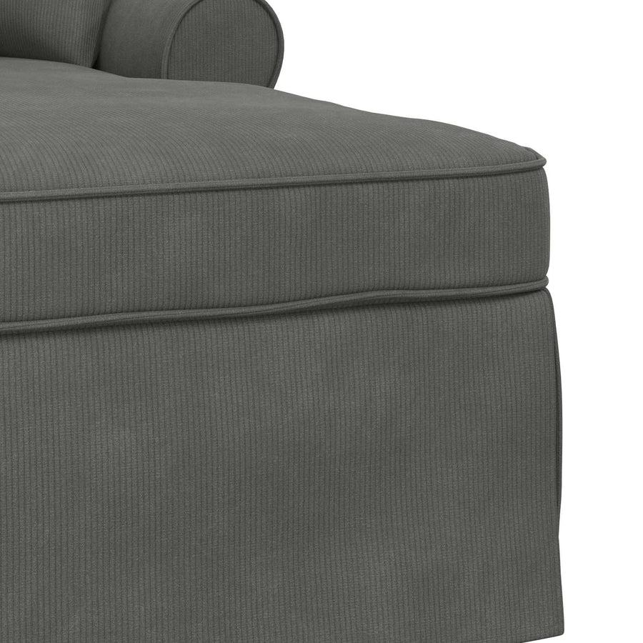 Chaise Lounge Met Rok Met Kussen 91 X 157 X 91 Cm Donkergrijs