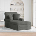Chaise Lounge met Rok met kussen 3 pcs Donkergrijs Katoen Stof