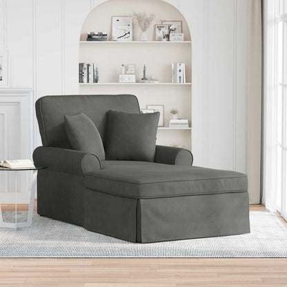 Chaise Lounge Met Rok Met Kussen 91 X 157 X 91 Cm Donkergrijs