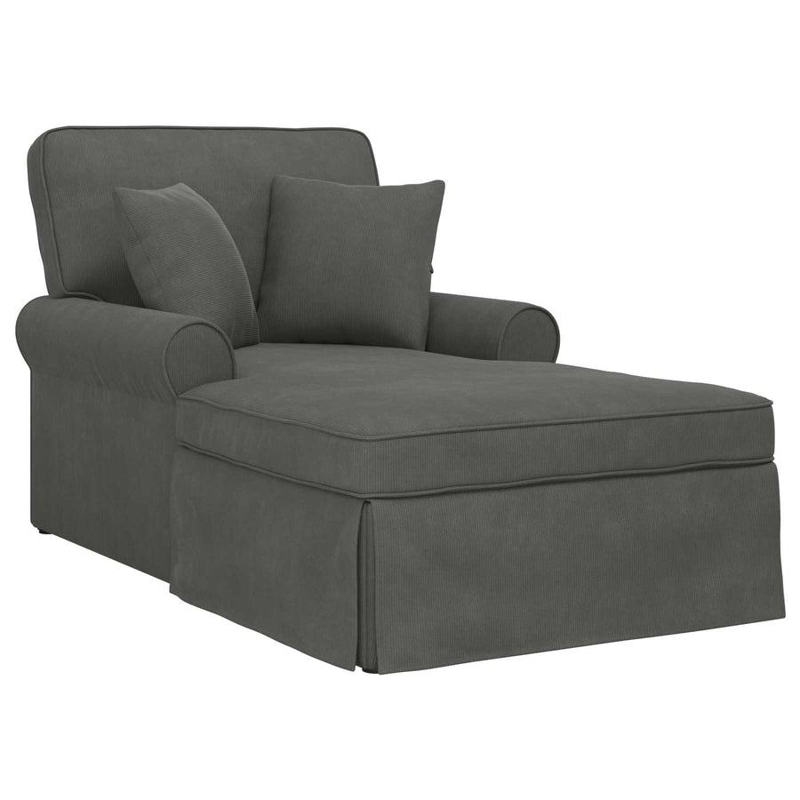 Chaise Lounge Met Rok Met Kussen 91 X 157 X 91 Cm Donkergrijs