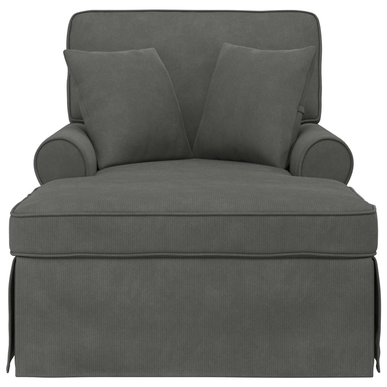 Chaise Lounge Met Rok Met Kussen 91 X 157 X 91 Cm Donkergrijs