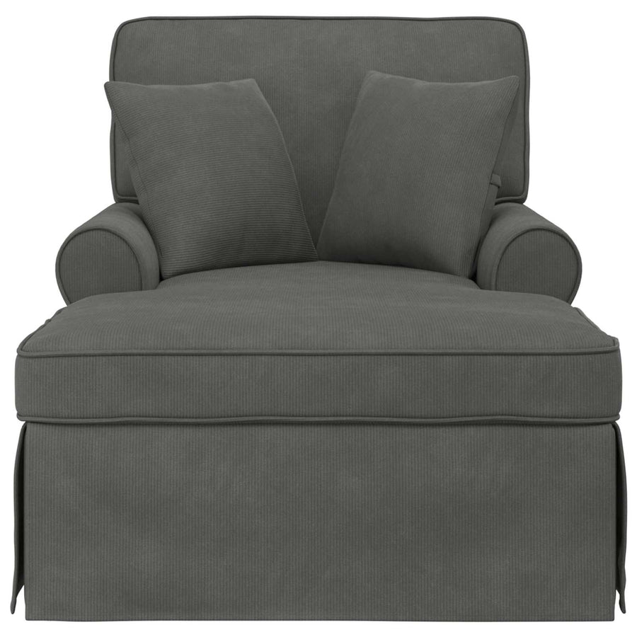 Chaise Lounge Met Rok Met Kussen 91 X 157 X 91 Cm Donkergrijs