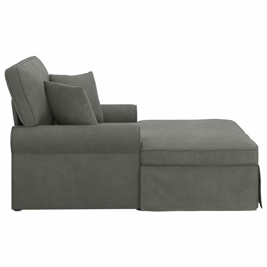 Chaise Lounge Met Rok Met Kussen 91 X 157 X 91 Cm Donkergrijs
