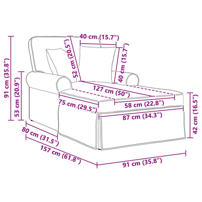 Chaise Lounge Met Rok Met Kussen 91 X 157 X 91 Cm Donkergrijs