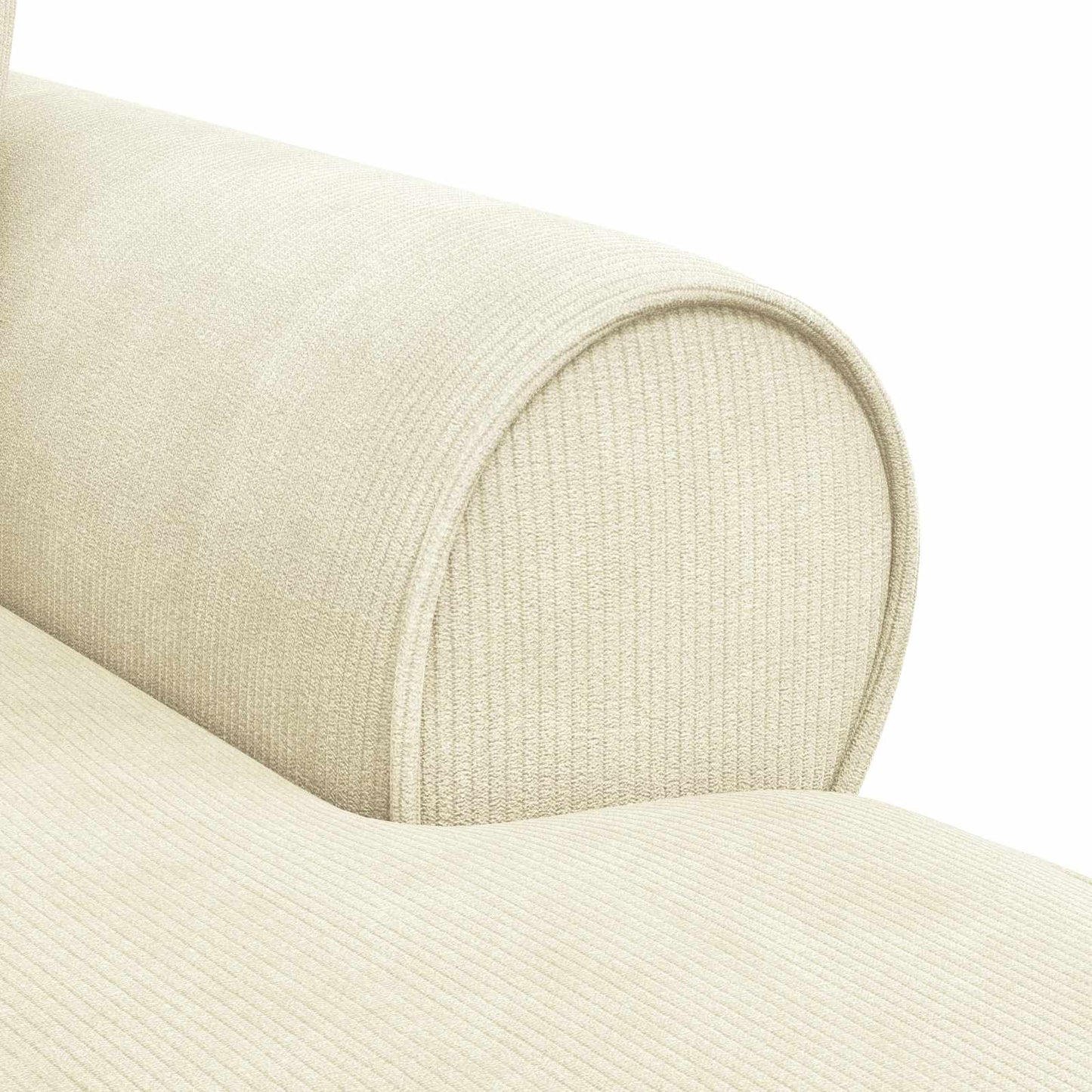 Chaise Lounge Met Rok 91 X 157 X 91 Cm Geribbelde Stof Crème