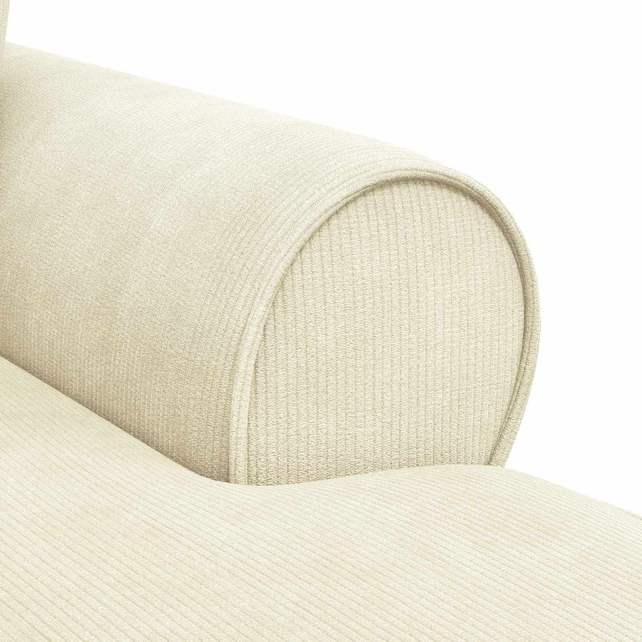 Chaise Lounge Met Rok 91 X 157 X 91 Cm Geribbelde Stof Crème