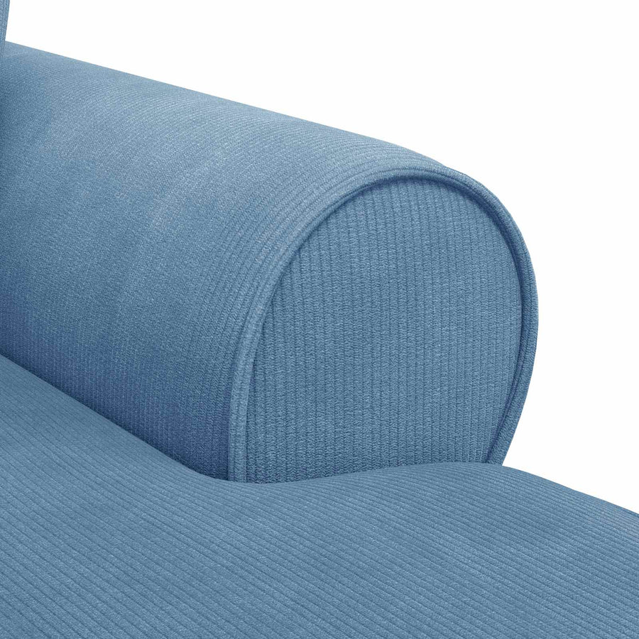 Chaise Lounge Met Rok 91 X 157 X 91 Cm Geribbelde Stof Blauw