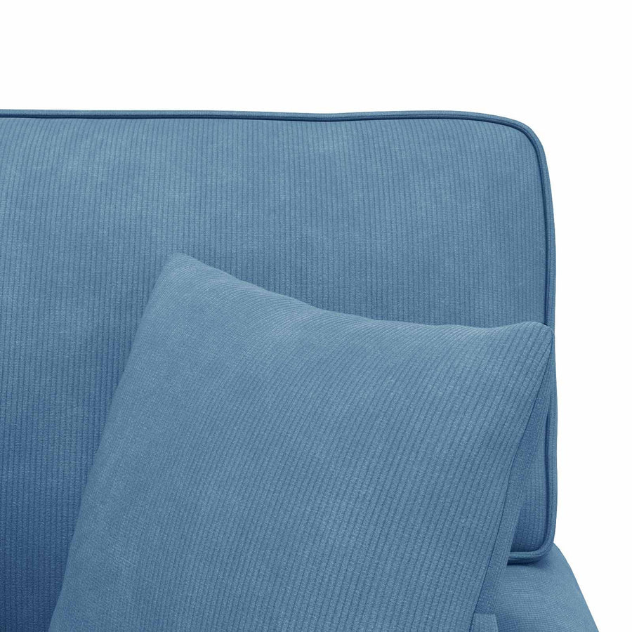 Chaise Lounge Met Rok 91 X 157 X 91 Cm Geribbelde Stof Blauw