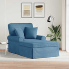 Chaise lounge blauw 91x157x91 cm geribbelde stof