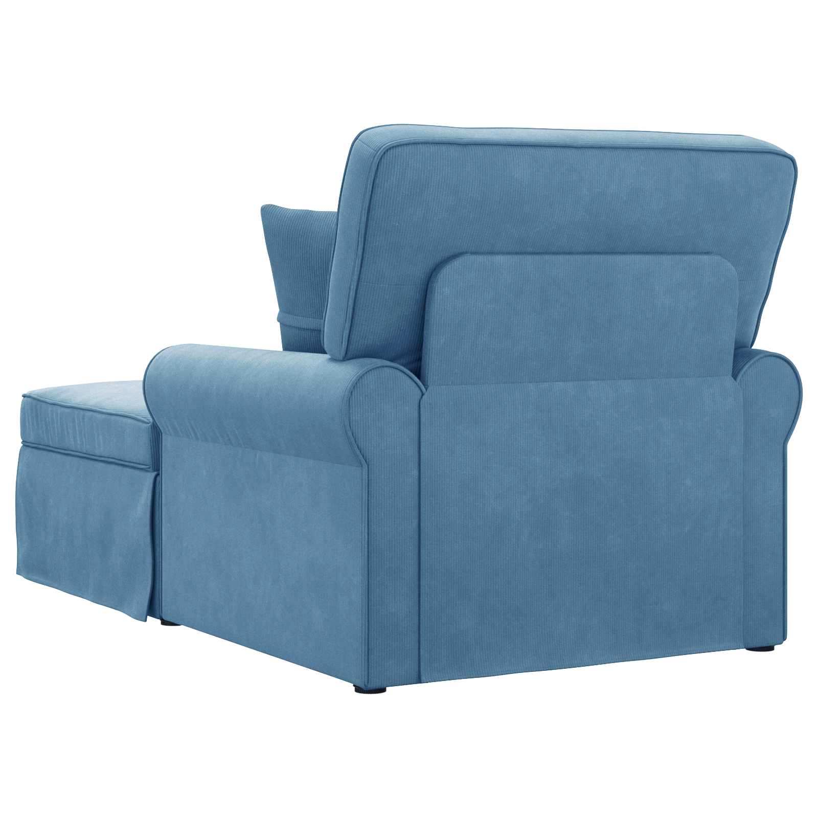 Chaise Lounge Met Rok 91 X 157 X 91 Cm Geribbelde Stof Blauw