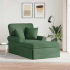 Chaise Lounge with Skirt with Cushion 3 pcs Jungle Green Cotton Fabric