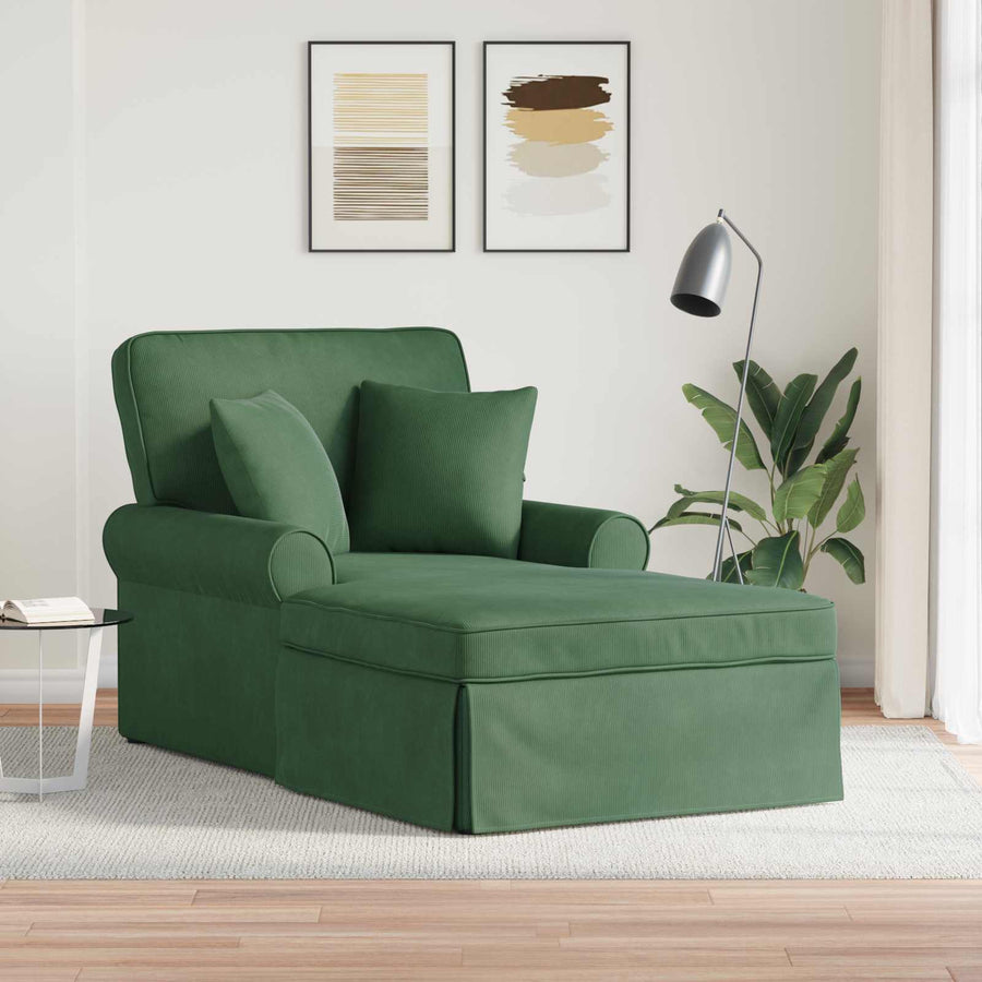 Chaise Lounge Met Rok Met Kussen 91 X 157 X 91 Cm Jungle groen