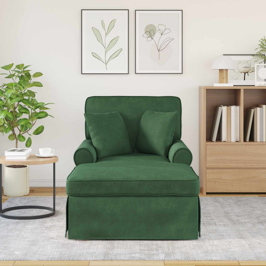 Chaise Lounge Met Rok Met Kussen 91 X 157 X 91 Cm Jungle groen