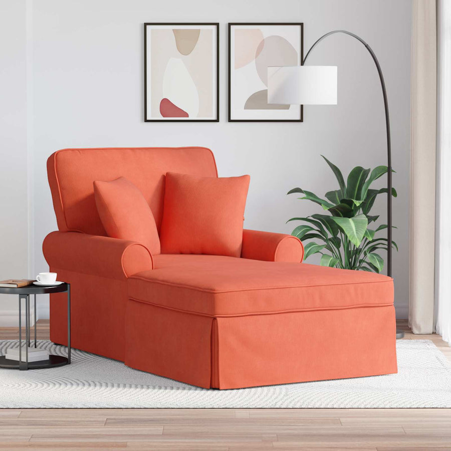 Chaise Lounge Met Rok Met Kussen 91 X 157 X 91 Cm Rood-oranje