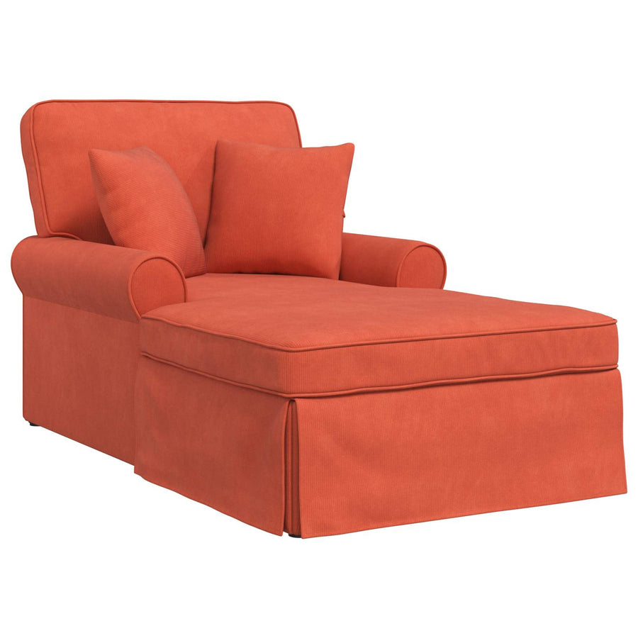 Chaise Lounge Met Rok Met Kussen 91 X 157 X 91 Cm Rood-oranje
