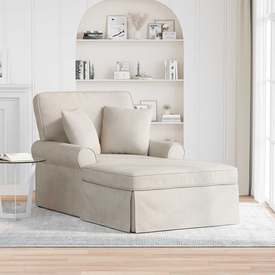 Chaise Lounge met Rok Crèmekleurig 157 x 91 x 91 cm ARES