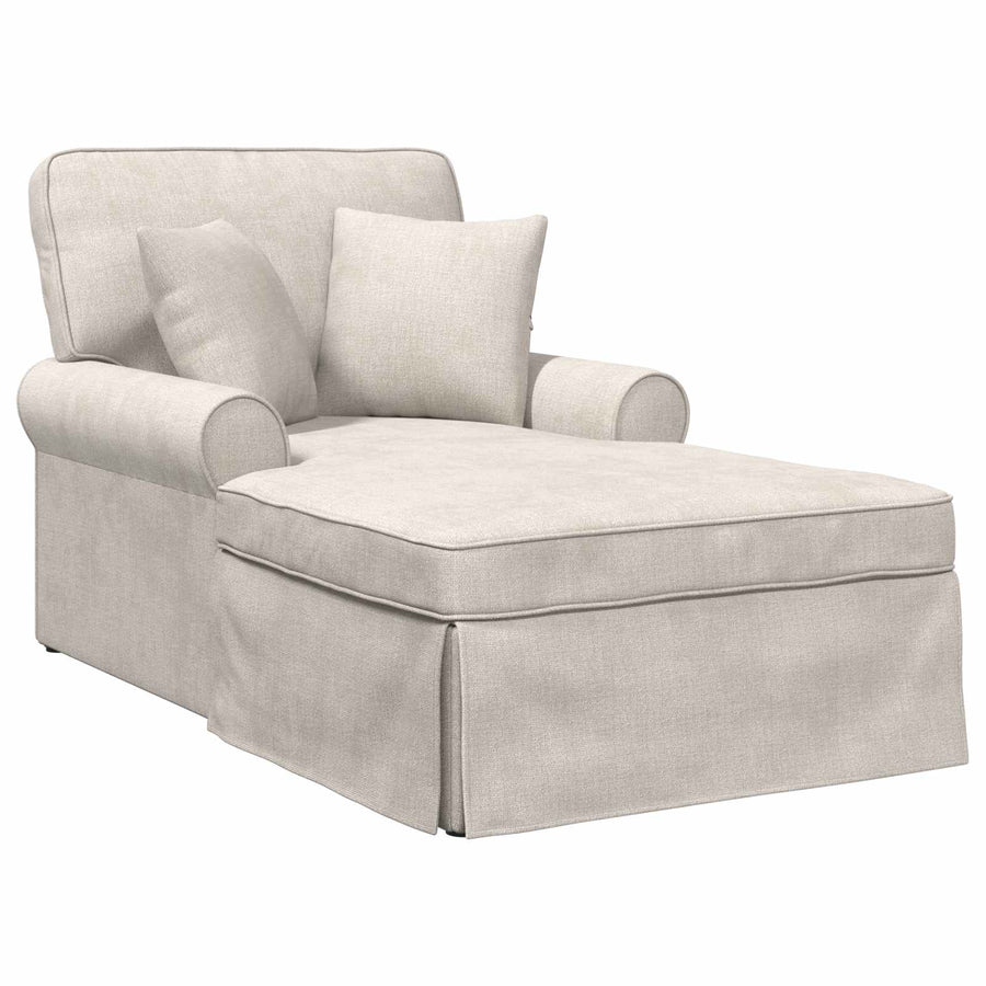 Chaise Lounge met Rok Crèmekleurig 157 x 91 x 91 cm ARES