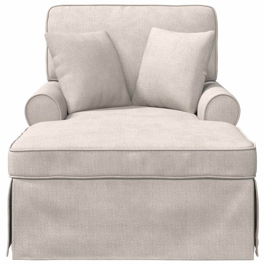 Chaise Lounge met Rok Crèmekleurig 157 x 91 x 91 cm ARES