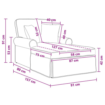 Chaise Lounge met Rok Crèmekleurig 157 x 91 x 91 cm ARES