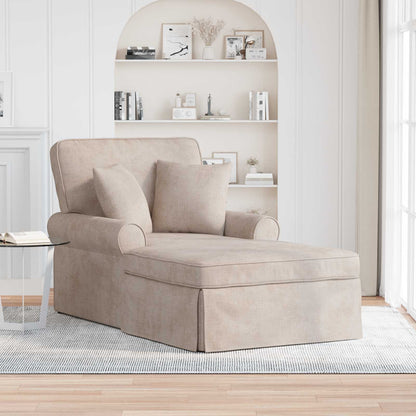 Chaise Lounge met Rok met kussen Beige 157 x 91 x 91 cm ARES