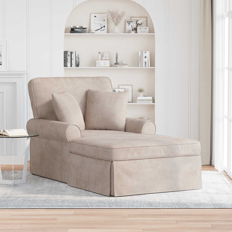 Chaise Lounge met Rok met kussen Beige 157 x 91 x 91 cm ARES