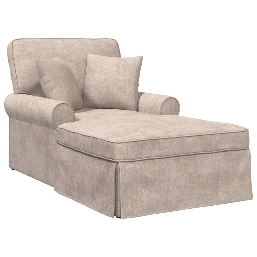 Chaise Lounge met Rok met kussen Beige 157 x 91 x 91 cm ARES