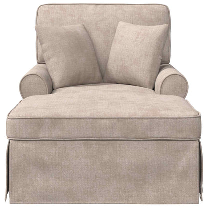 Chaise Lounge met Rok met kussen Beige 157 x 91 x 91 cm ARES
