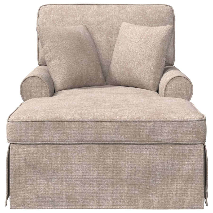Chaise Lounge met Rok met kussen Beige 157 x 91 x 91 cm ARES