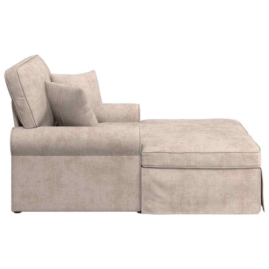 Chaise Lounge met Rok met kussen Beige 157 x 91 x 91 cm ARES