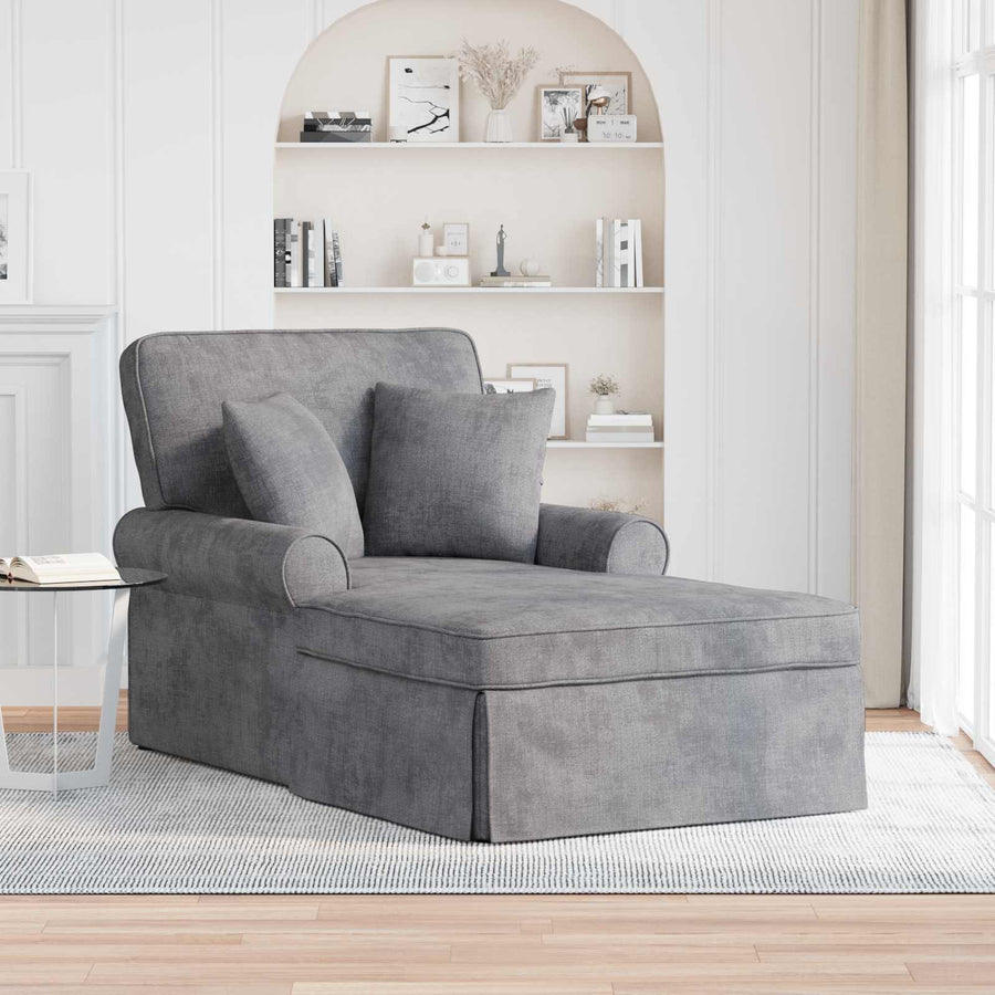 Chaise Lounge met Rok Lichtgrijs 157 x 91 x 91 cm ARES
