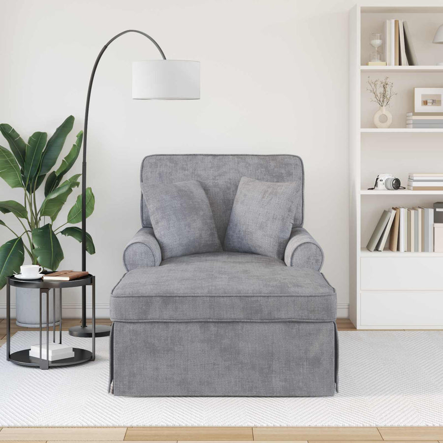 Chaise Lounge met Rok Lichtgrijs 157 x 91 x 91 cm ARES