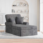 Chaise Lounge with Skirt Dark Gray 157 x 91 x 91 cm ARES