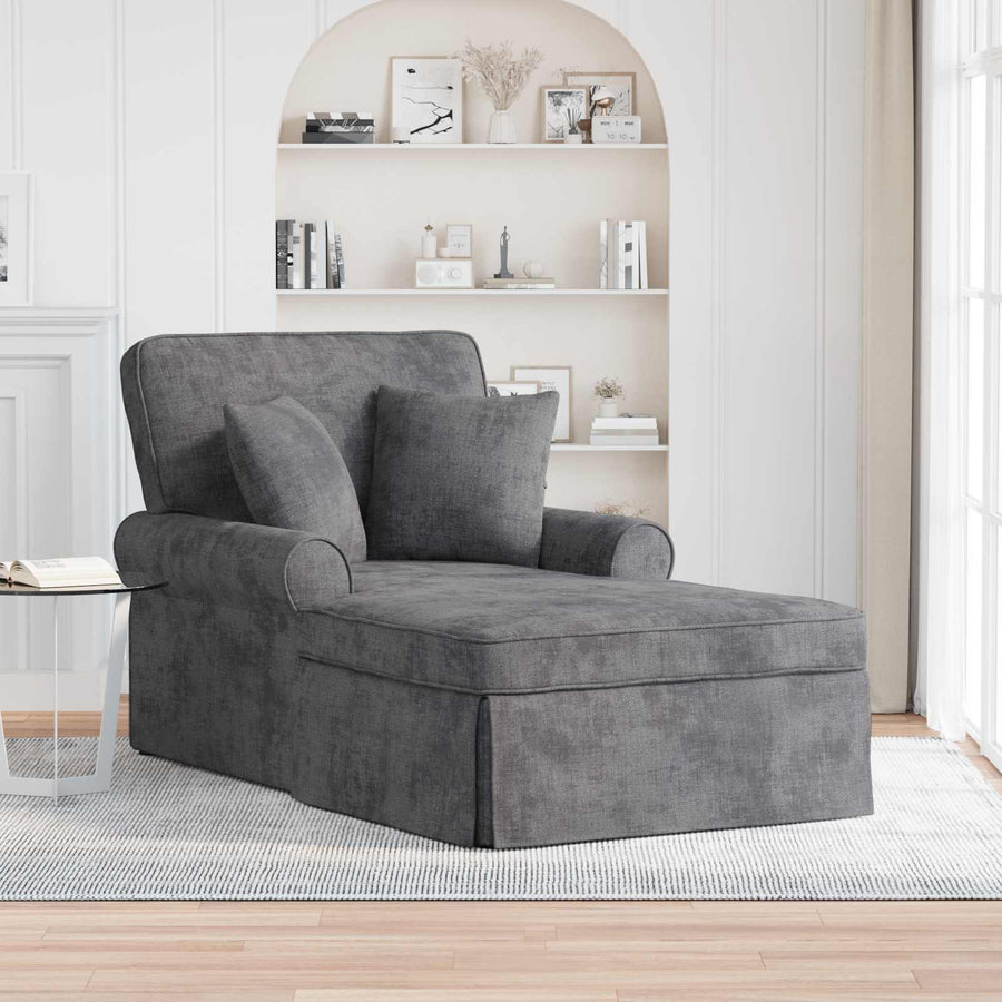 Chaise Lounge met Rok Donkergrijs 157 x 91 x 91 cm ARES