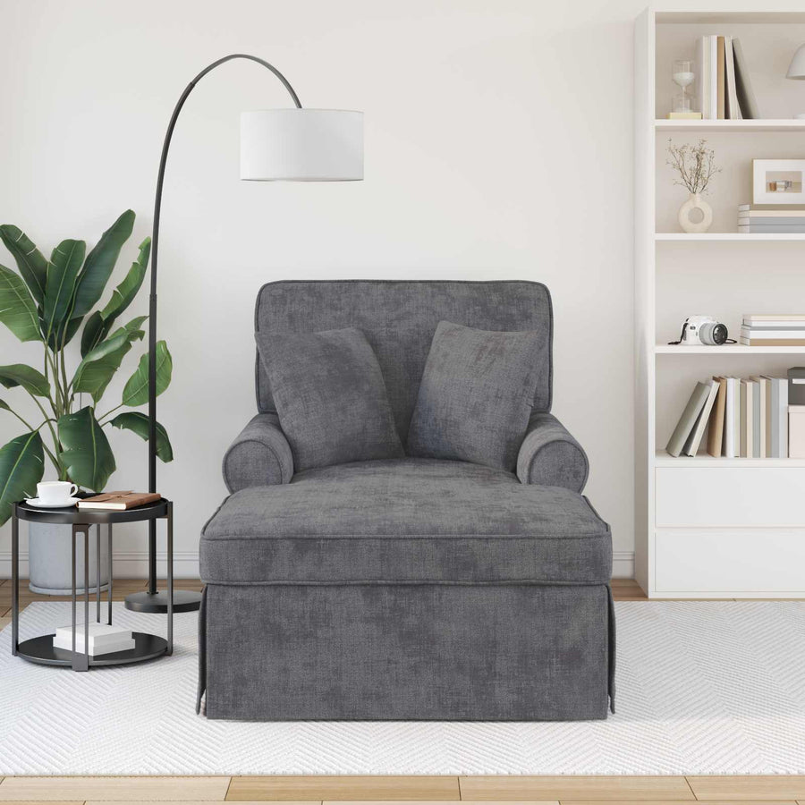 Chaise Lounge met Rok Donkergrijs 157 x 91 x 91 cm ARES