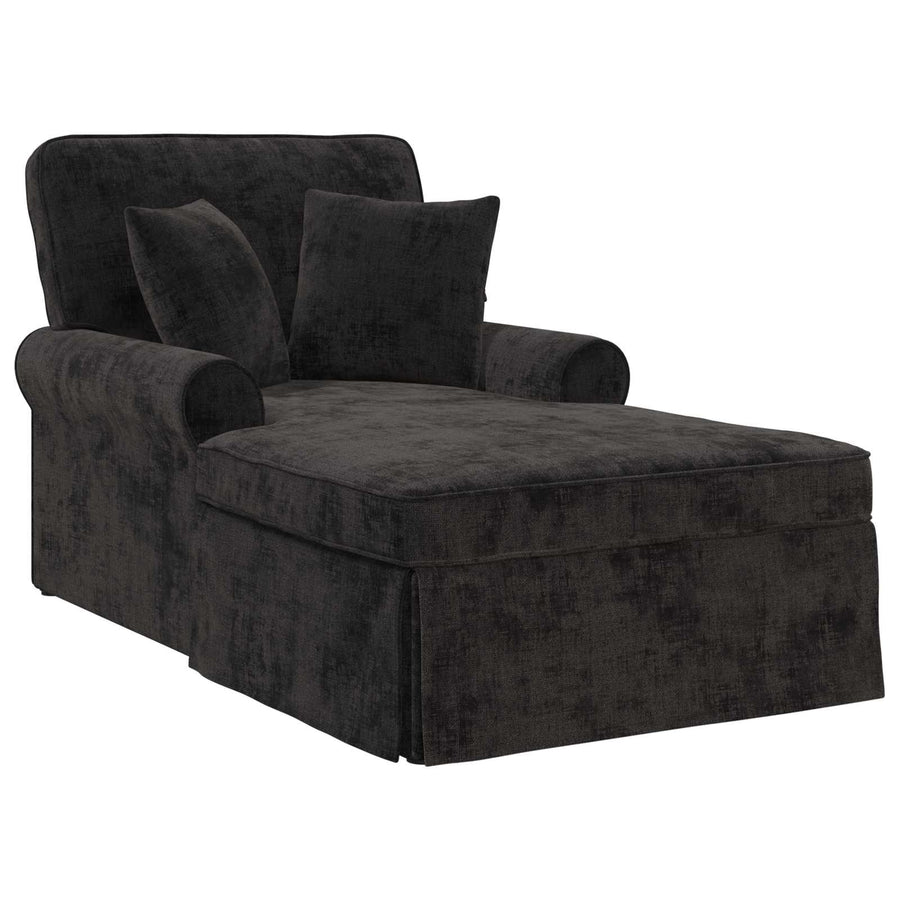 Chaise Lounge met Rok met kussen Zwart 157 x 91 x 91 cm ARES