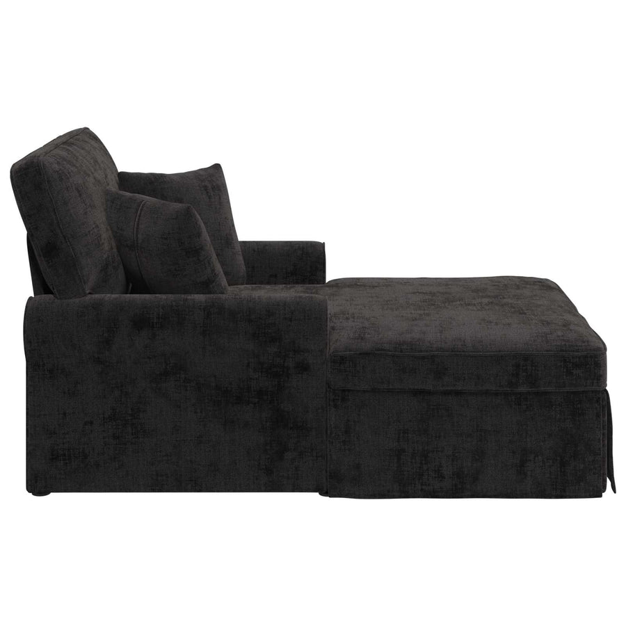 Chaise Lounge met Rok met kussen Zwart 157 x 91 x 91 cm ARES