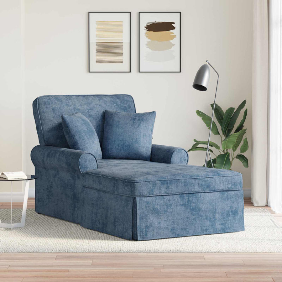 Chaise Lounge met Rok met kussen Blauw 157 x 91 x 91 cm ARES
