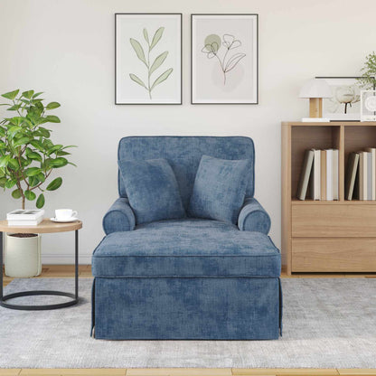Chaise Lounge met Rok met kussen Blauw 157 x 91 x 91 cm ARES