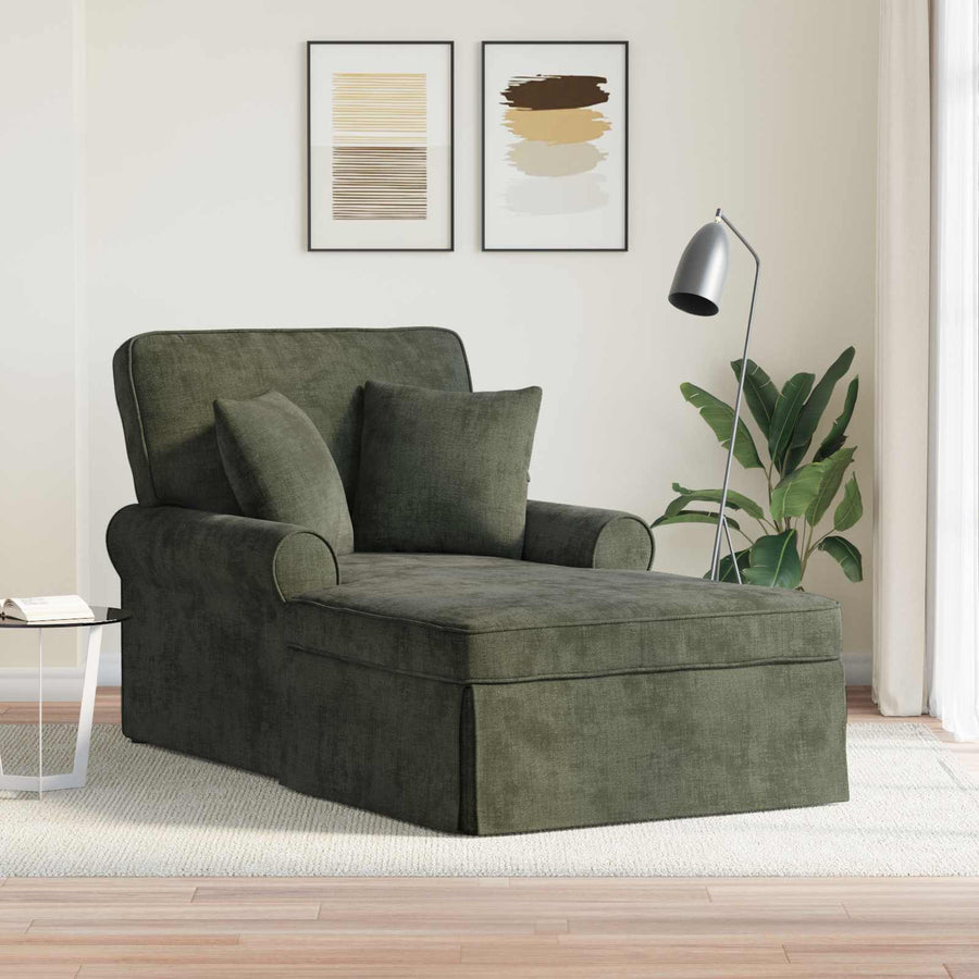 Chaise Lounge met Rok met kussen Groen 157 x 91 x 91 cm ARES