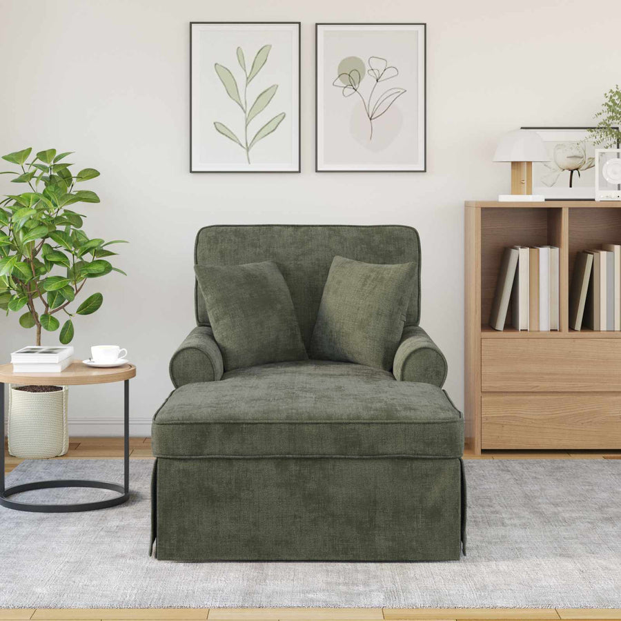 Chaise Lounge met Rok met kussen Groen 157 x 91 x 91 cm ARES